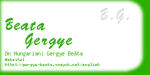 beata gergye business card